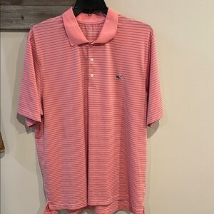 Vineyard Vines Men's Polo in Pink and Blue Stripes